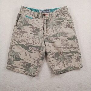 Modern Amusement Walk Shorts Mens 30 Parker Island Camo Chino Crow 29"x 10" EUC